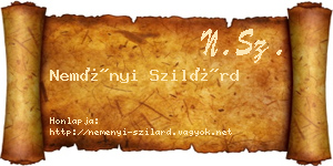 Neményi Szilárd névjegykártya