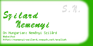 szilard nemenyi business card